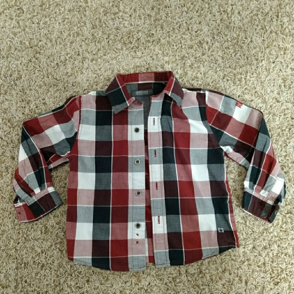 Kenneth Cole 3T boys plaod plaid dress shirt